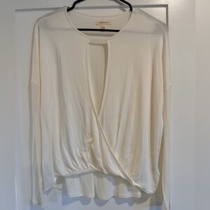 Silence + Noise Cream Draped Blouse